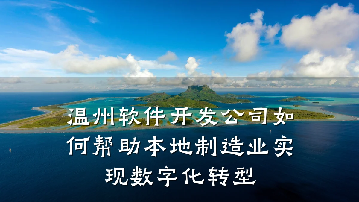 温州软件开发公司如何帮助本地制造业实现数字化转型