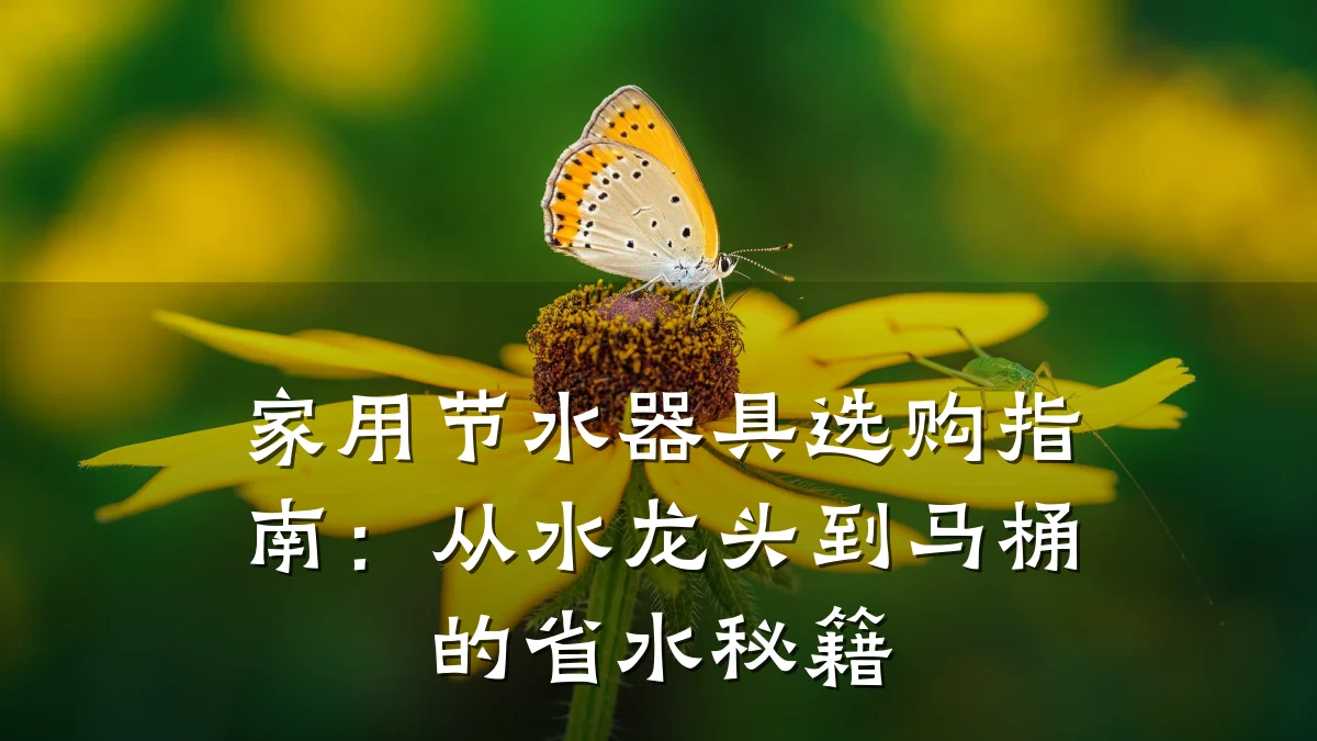 家用节水器具选购指南:从水龙头到马桶的省水秘籍