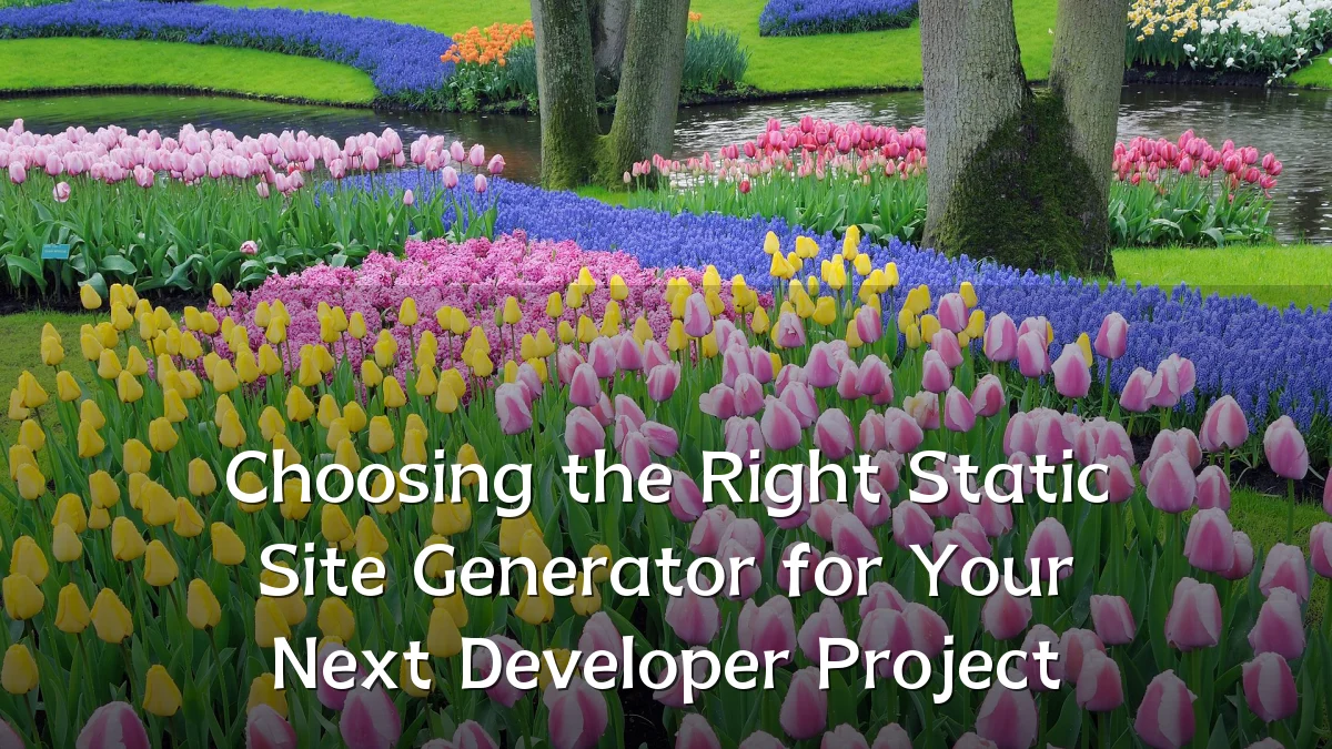 Choosing the Right Static Site Generator for Your Next Developer Project