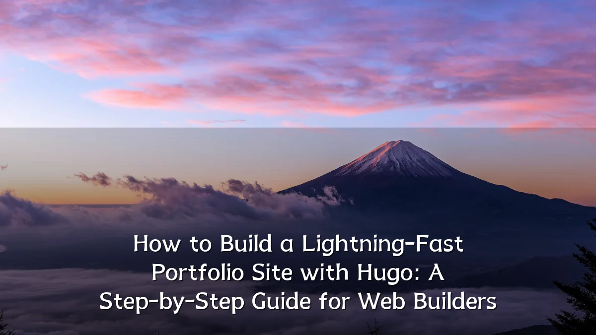 How to Build a Lightning-Fast Portfolio Site with Hugo: A Step-by-Step Guide for Web Builders