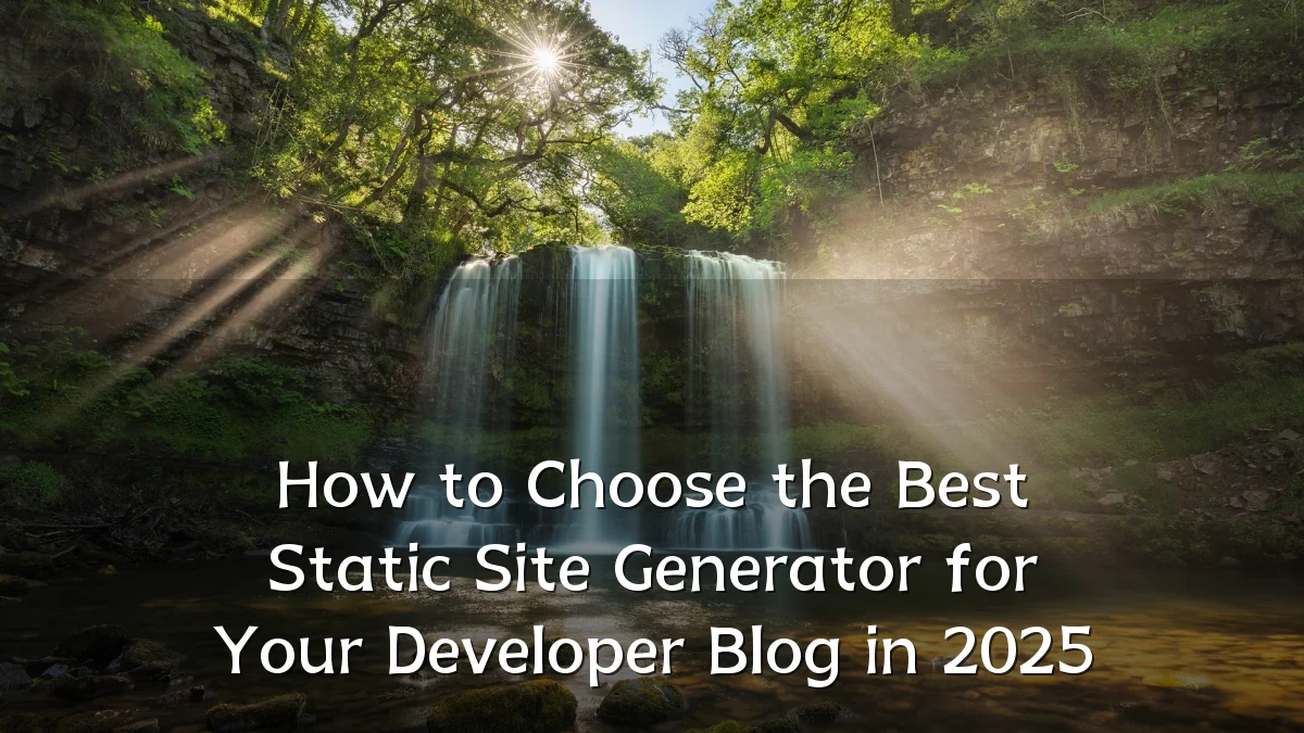 How to Choose the Best Static Site Generator for Your Developer Blog in 2025