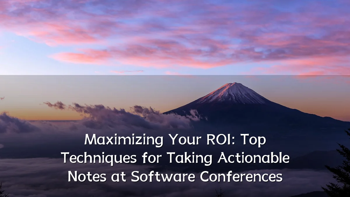 Maximizing Your ROI: Top Techniques for Taking Actionable Notes at Software Conferences