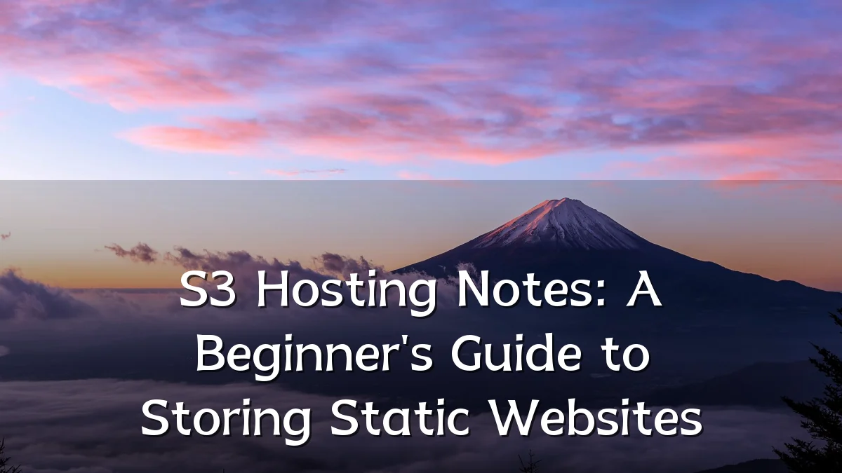 S3 Hosting Notes: A Beginner's Guide to Storing Static Websites